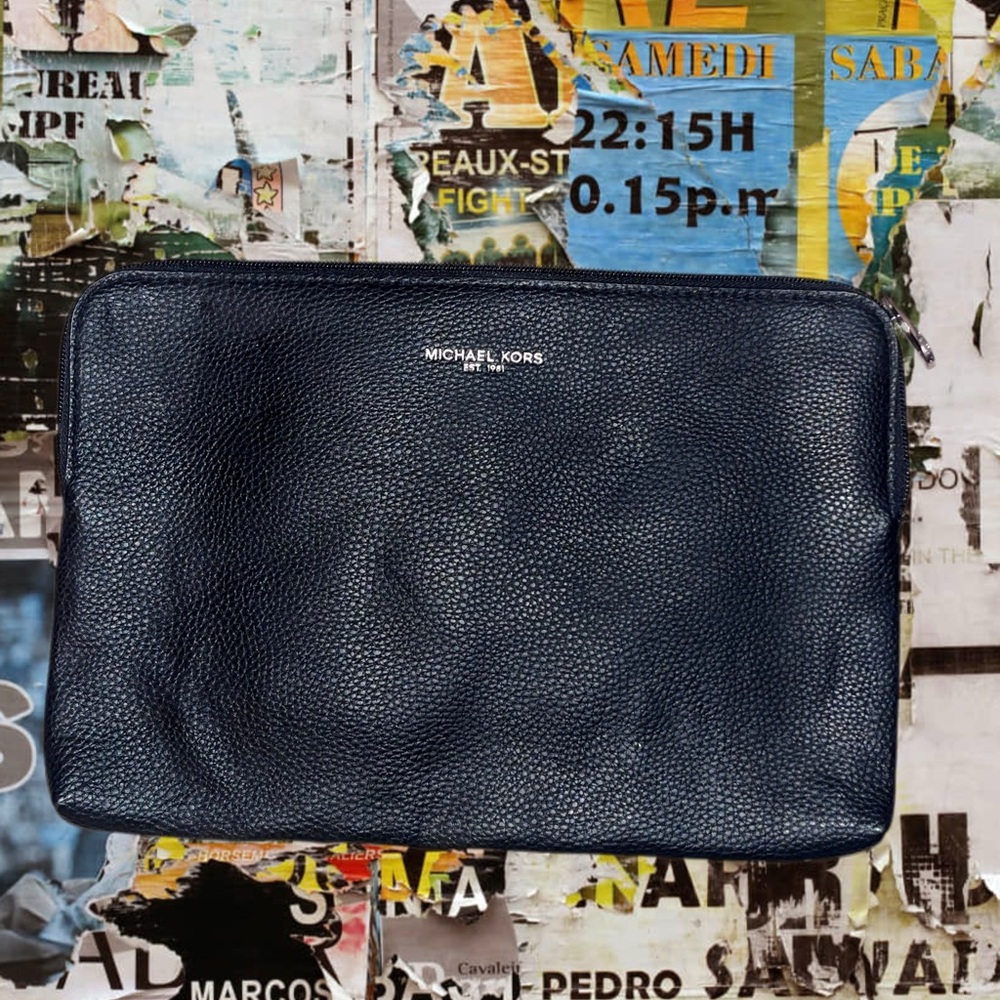 Michael Kors Black Leather Clutch